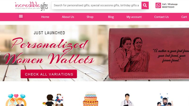 Incredible Gifts is one of the fastest growing online gifting startuo and is gaining rapid popularity with modern gifting ideas. This website provides original gift ideas that are infused with passion, presents that are expertly crafted, and both online and cash on delivery payment options.