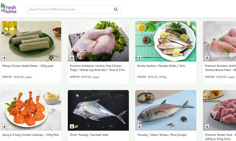 FreshToHome is an online grocery store that specializes in providing fresh meat and fish to customers in major Indian cities, including Bangalore, Delhi (NCR), Mumbai, Pune, Chennai, Hyderabad, Cochin, Trivandrum, Calicut, and Thrissur. The company was founded in 2015 by Shan Kadavil and Mathew Joseph with the mission of making fresh meat and fish available to everyone. FreshToHome ensures that they source their products directly from the farmers or fishermen, without any middlemen involved, to offer the freshest and highest quality food possible.