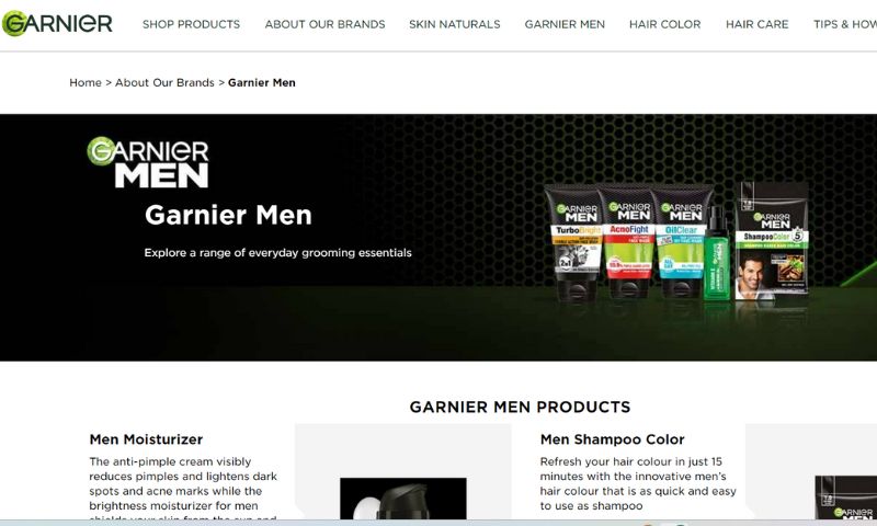 A variety of products from the well-known men's face wash brand Garnier Men that caters to Indian men's skin types are available. The company has established a solid presence in the Indian market thanks to brand advocates like Tiger Shroff and John Abraham.