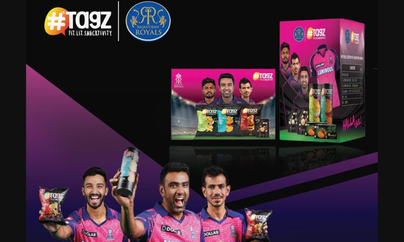 TagZ, India’s largest popped chips maker, has partnered Rajasthan Royals cricket team to launch co-branded products and snack packs for this season, part of its wider strategy to expand its portfolio with innovative flavours. 