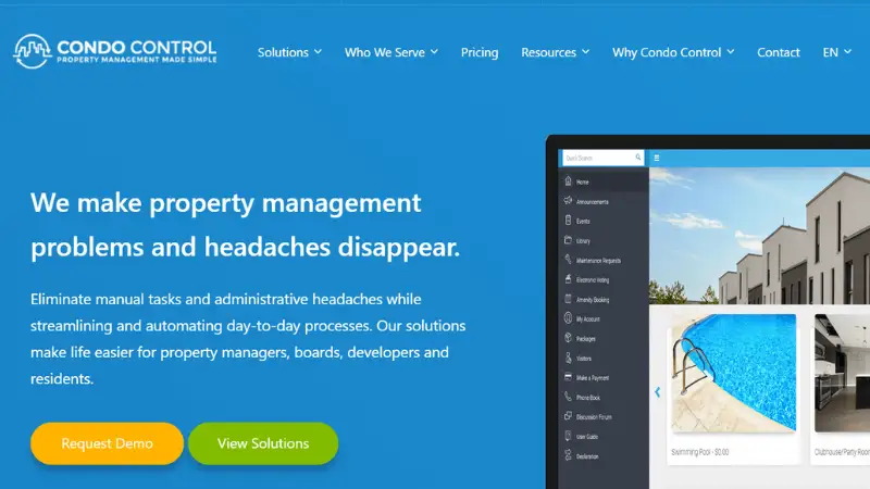 Condo Control was founded in 2008, it is one of the best user-friendly property management software. The platform has several features which give full control to the properties of all sizes. The platform also provides solutions to various industries such as condominiums, co-ops, HOAs, management companies, and others. 