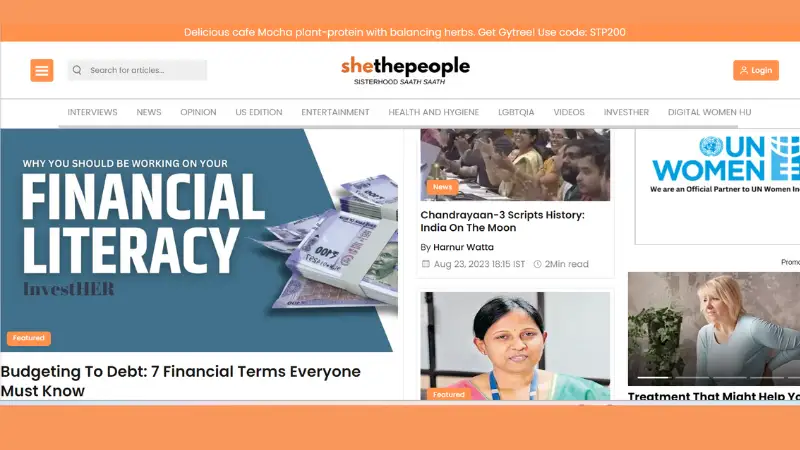 SheThePeople.TV , a digital media venture devoted to showcasing the achievement stories of women achievers, was introduced in 2015 by journalist Shaili Chopra . In order to serve as role models for other women and demonstrate their indomitable spirit , they have chronicle the experiences of 10,000 women's who have achieved successes in their different industries .