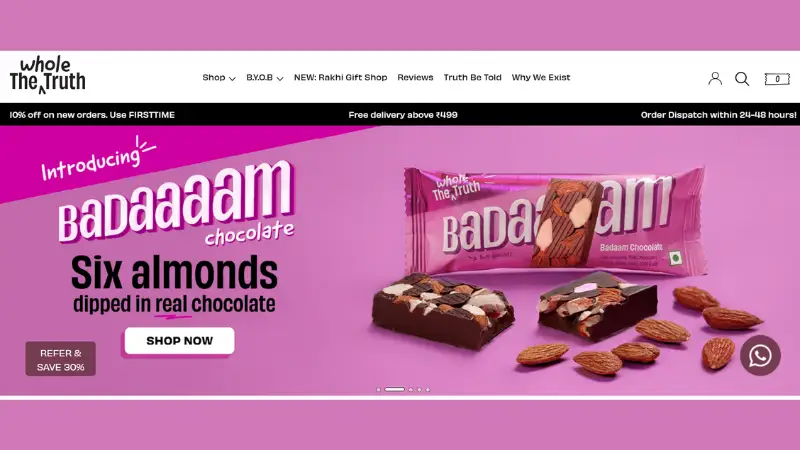 The whole truth sells protein bars, energy bars and a variety of other wholesome snacks. It's interesting to note that everything at this company is natural; there are no preservatives, sugar or food colors added. Shashank Mehta launched the business in 2019. 