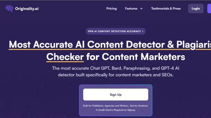 Originality.ai - AI content detector and plagiarism checker for content marketers 