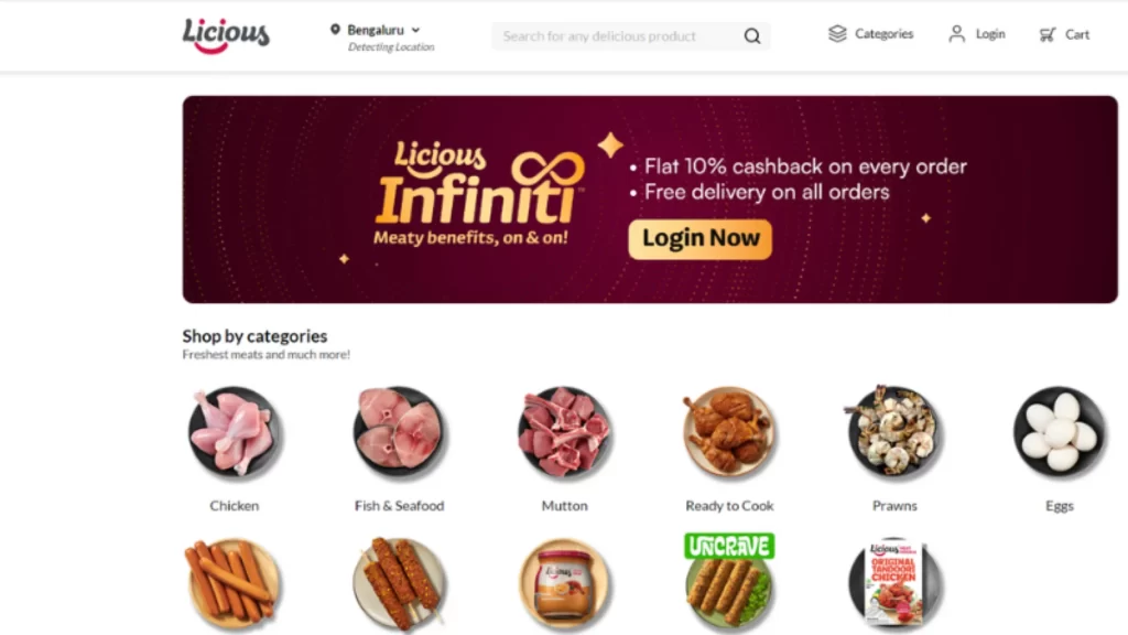 Licious is a tech platform founded by Vivek Gupta and Abhay Hanjura in 2015. The Platform delivers fresh and quality meat products. 