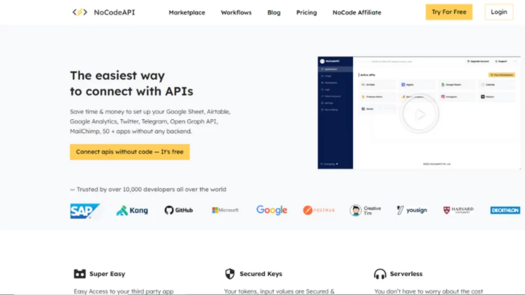 NoCodeApi builder is an app that helps users build and deploy APIs. The Platform connects several data sources and defines the data flow and structure. 