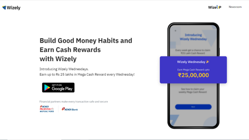 Wizely is a Bangalore-based Wizely digital saving app, that helps improve financial disciplines and make sure you never get out of money. 