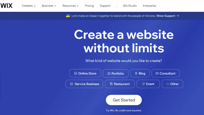 Wix - A drag-and-drop website builder