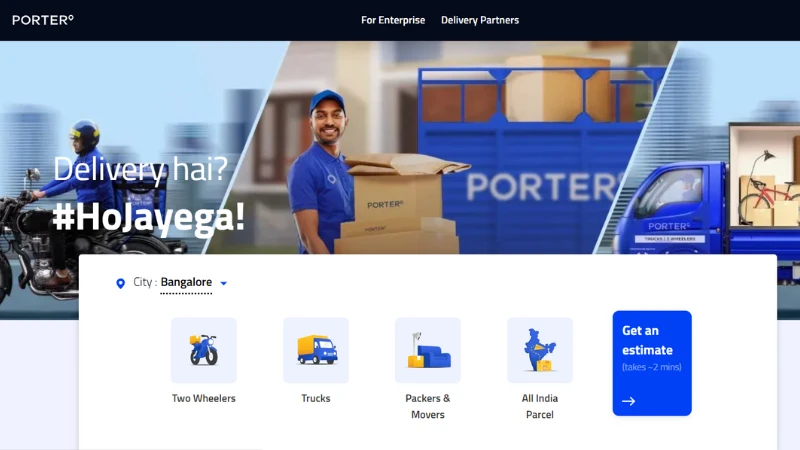 Bengaluru-based Porter is one of the largest Intra-City logistics Marketplaces in India. The Platform helps people to hire the same for inter and intra-city pickups and delivery. It delivers all types of goods either it is big or small easily.