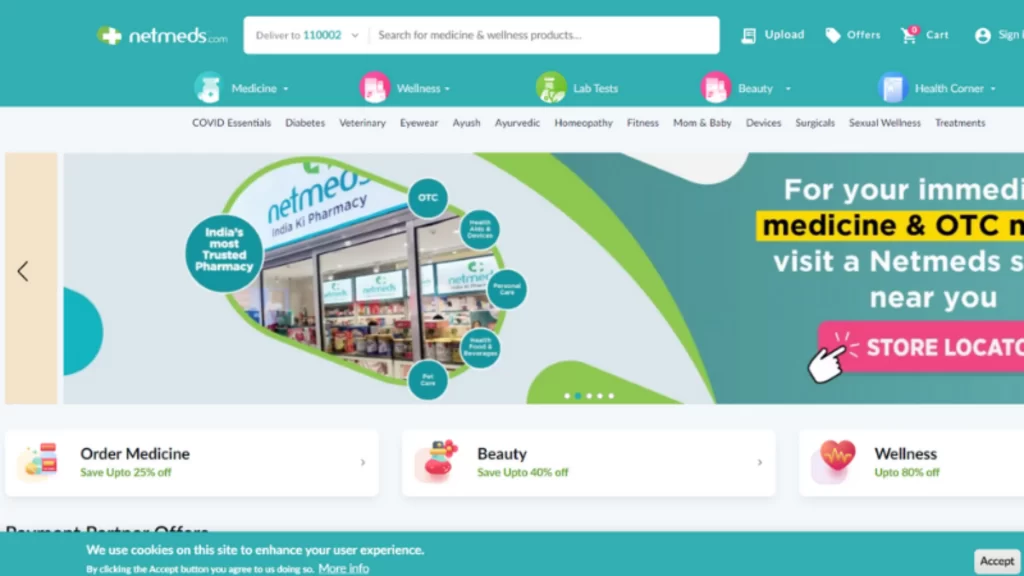 Netmeds is a Healthcare e-commerce platform founded by Pradeep Dadha and Bruce Schwack. It is one of the highly regarded online pharmacy firms. 