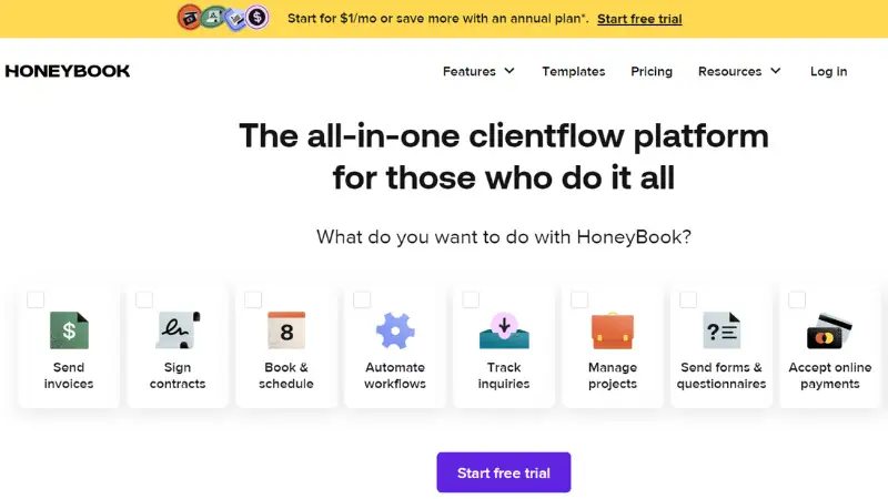 An integrated company connection gateway and business management system are both offered by honey book. Honey book enables it for you to gather leads, manage projects, automate workflows, send agreements and bills, and earn money, whether it is your initial interaction or a matter of scheduling your ideal customer. 