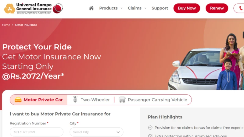 Top 10 Best Car Insurance Companies in India | Universal SOMPO Car Insurance