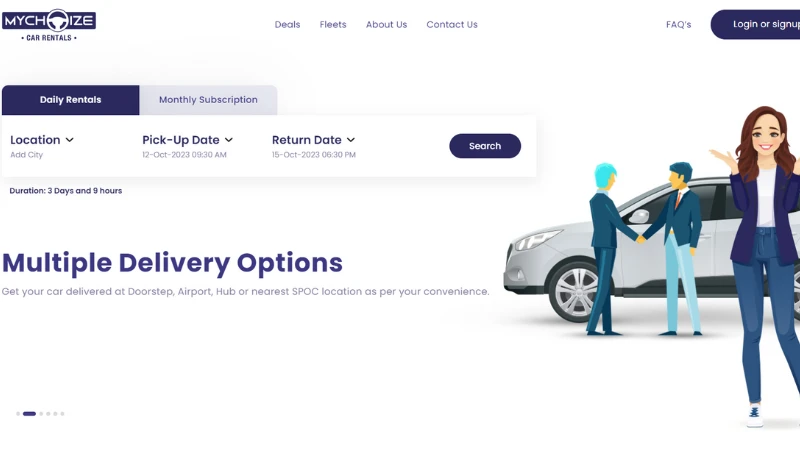 Mumbai-based MyChoize is a self-drive Car rental Startup where users can rent their vehicles on an hourly, daily, weekly, and monthly basis as per users' requirements.