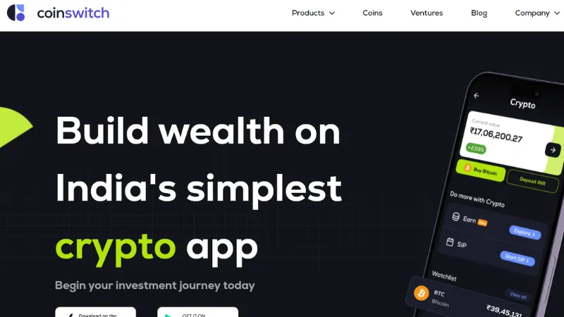CoinSwitch Kuber is a Bengaluru-based crypto platform where users can trade, buy, sell, and store 100+ coins in the platform.