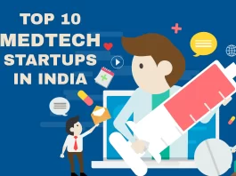 Flab Healthcare, Agva Healthcare, Dozee, Innovaccer, Embryyo, Navia Life Care, Winglobe Healthcare, Onward, Lenek Technologies are the Top 10 MedTech Startups in India.