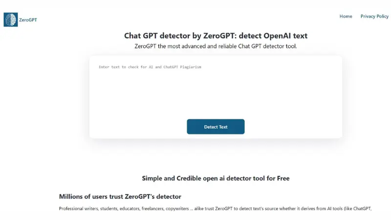 Zero GPT - AI content detector tool