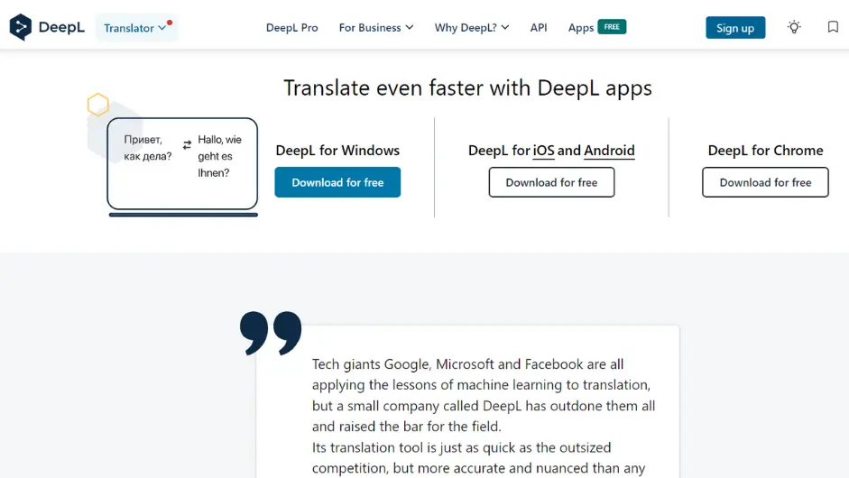 DeepL - AI Copywriting and Content Translation Tool