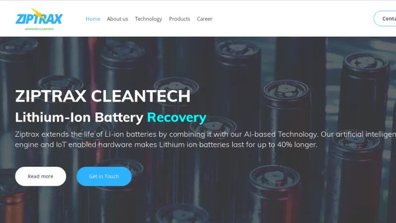 Ziptrax Cleantech - Recycling Solutions for Lithium-Ion Batteries