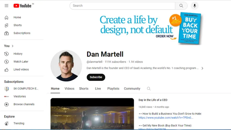 Dan Martell Coaches more than 800 SaaS founders, he is one of the best entrepreneurs who started multiple businesses. On his YouTube channel, he gives several tips related to growth strategies, life hacks, and business advice.