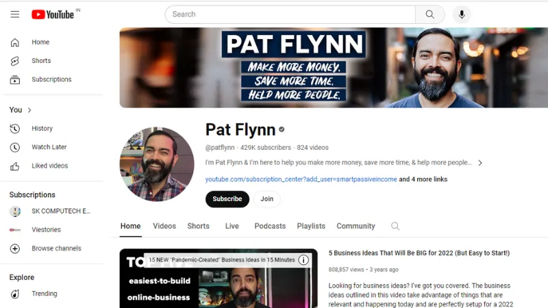 Pat Flynn is one of a well-known blogger, podcaster, and affiliate marketer. He is famous for his blog Smart Passive Income and his weekly podcast of the same name. Pat has been actively posting various types of passive income businesses and has been publicly sharing his experiences and lessons.