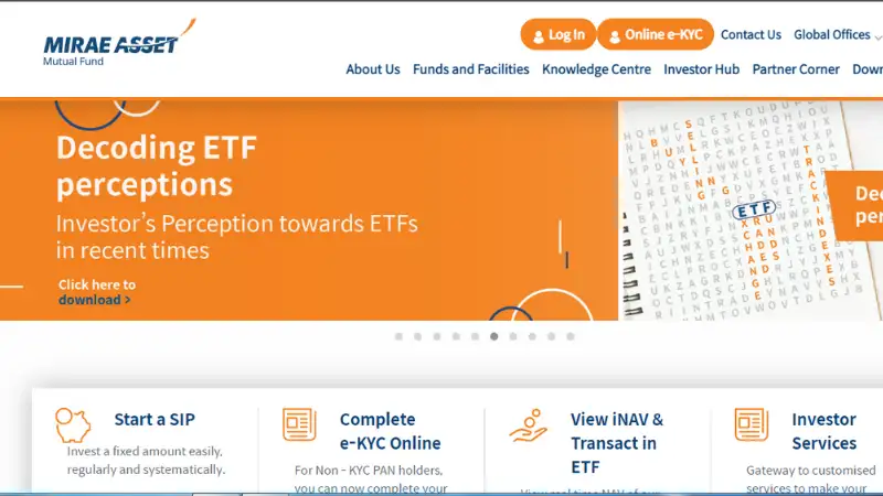 Mirae Assest - Globally recognized mutual fund platforms