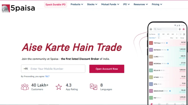 5paisa - A Mumbai-based full-service discount brokerage company