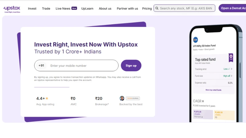 Upstox - An online stock trading platform