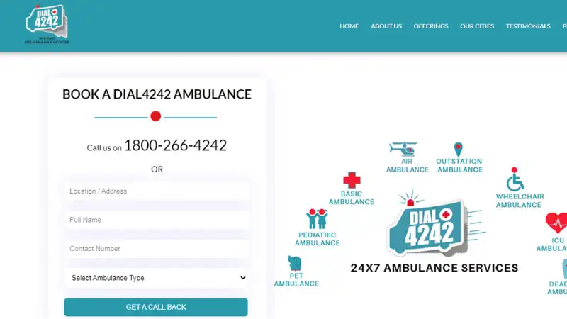 Top 10 Ambulance Services Companies in India | Dial4242