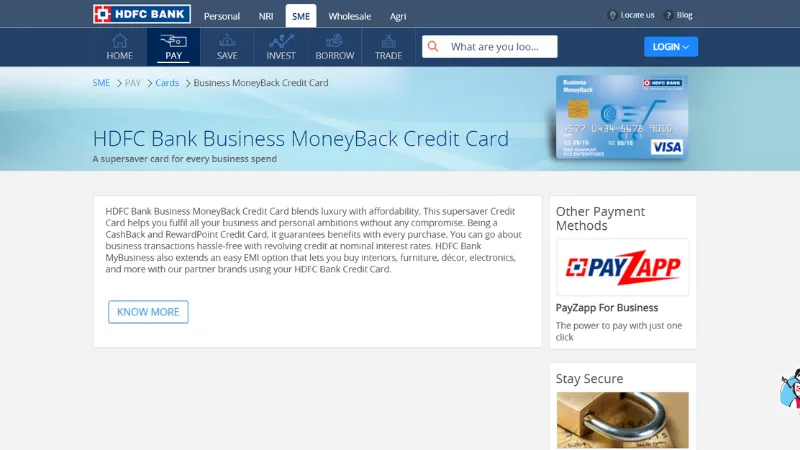 HDFC Business MoneyBack Credit Card