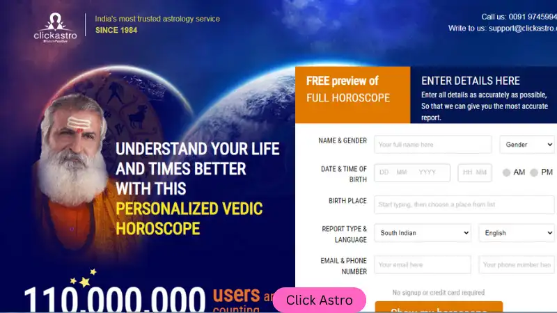Click Astro - Spiritual Tech Startups in India
