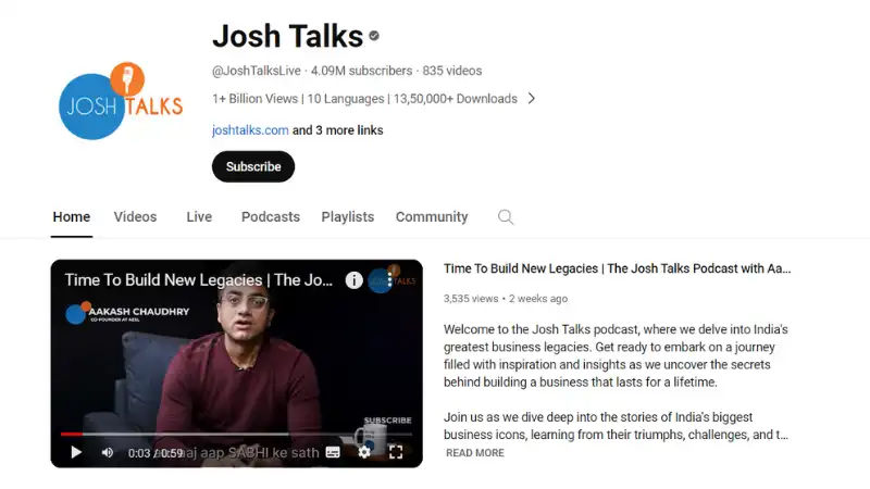 Top 10 YouTube Channels For Indian Entrepreneurs | Josh Talks