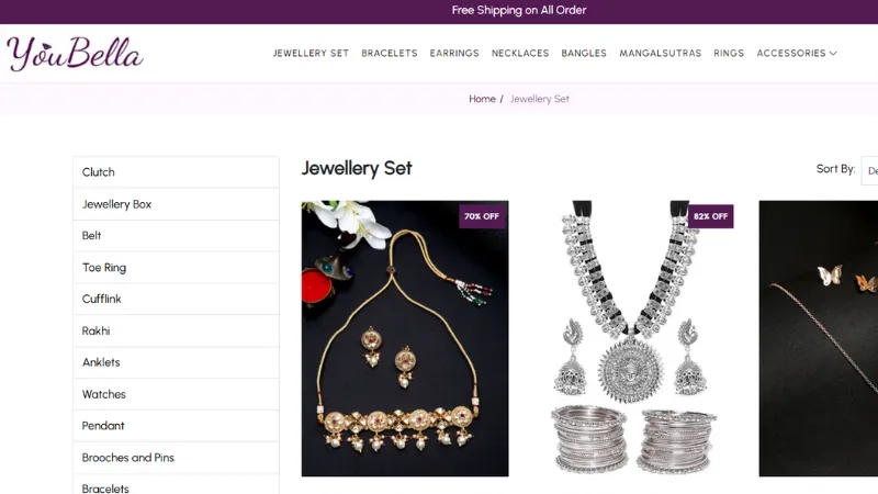 YouBella - Top 10 Fashion Jewellery Brands in India