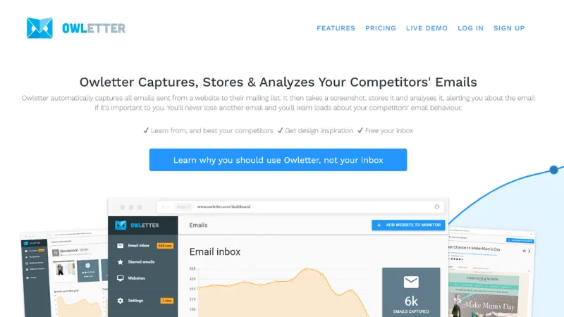 Owletter - A website competitor analysis tool