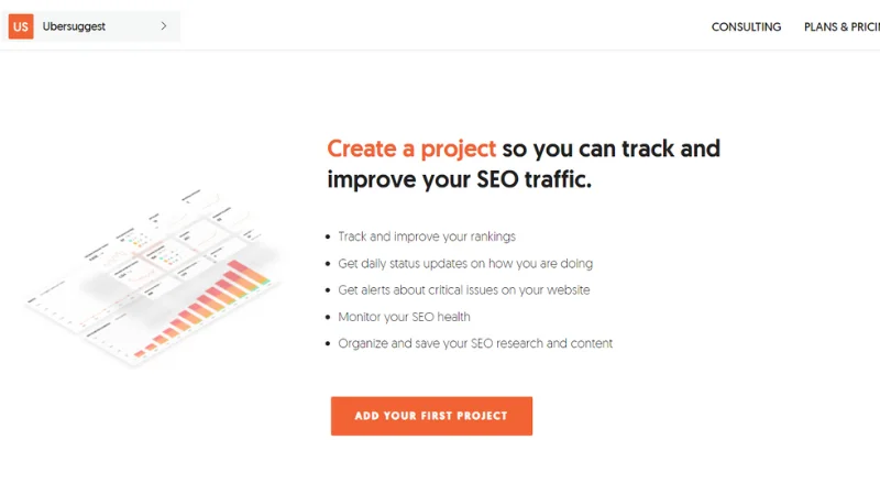 Ubersuggest - A SEO and competitor analysis tool
