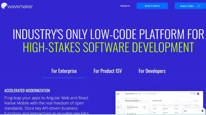 WaveMaker - No-code and low-code startup